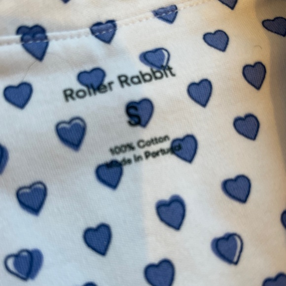 Roller rabbit, blue heart polo short, set pajamas like new size small - Picture 4 of 4